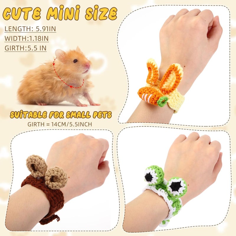 MiniInflat 12 Pcs Hamster Hat Guinea Pig Knitted Cartoon Headwear Mini Small Animals Hat Hamster Clothes for Real Hamsters Pets Small Animal Lizard Dragon Snake Bird Rabbit Party Costume Accessories - Image 2